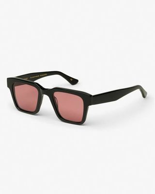 Sunglass 03 - Deep Black Solid - Dark Pink