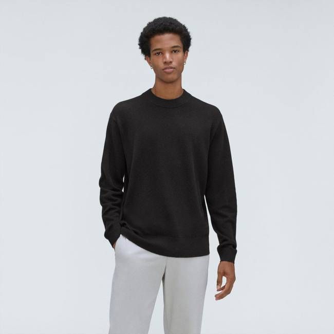 The Merino-Blend Crewneck Sweater | Black