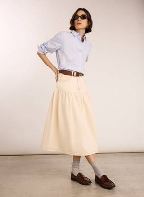 Georgia Organic Denim Midi Skirt