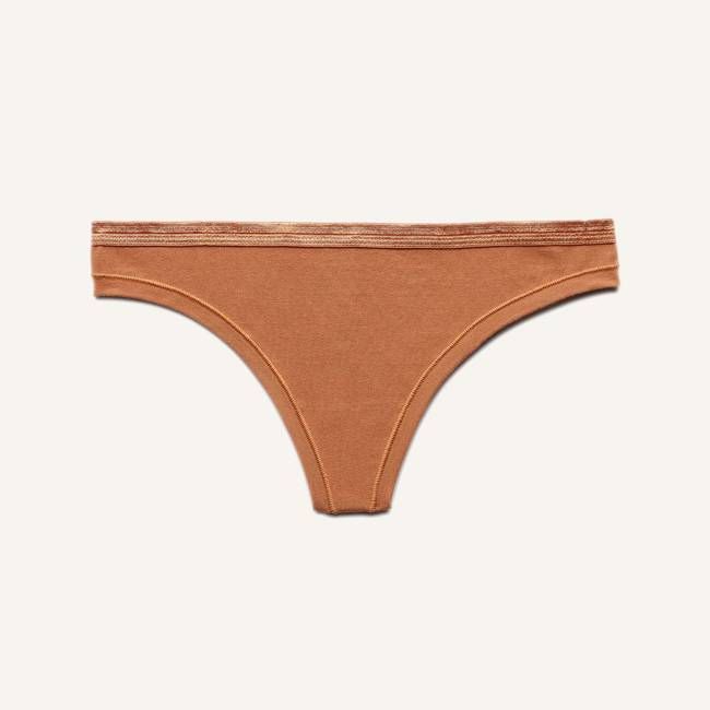 Organic Cotton Low-Rise Thong in Spice