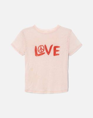 Classic Tee Love And Peace - Pink Salt
