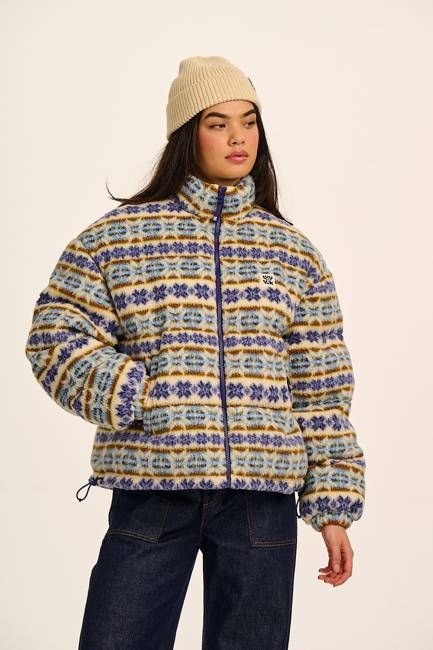 Paloma - Borg Puffer Jacket in Argyle