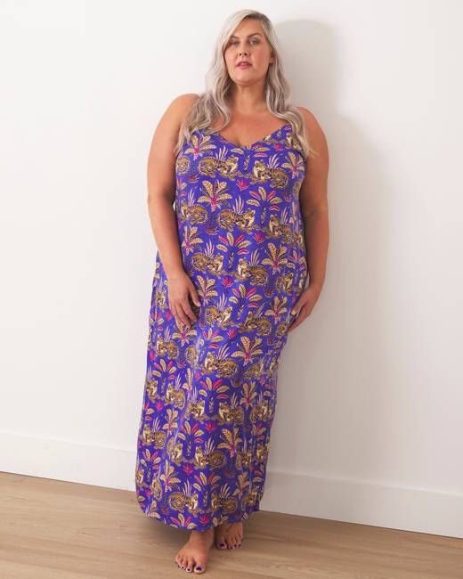 Untamed Tiger - Eco Satin Chic to Sleep Nightie - Grape Soda
