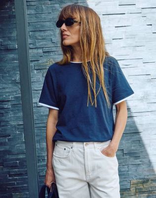 The LAYERED T-shirt//Short - Marineblau