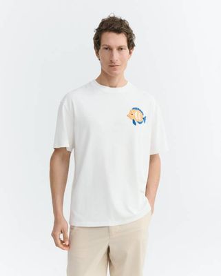 Aaron fish patched T-shirt