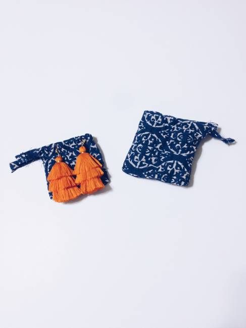 zero-waste tassel earrings