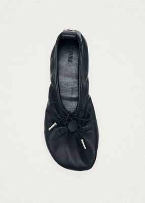 Rosalind Barefoot Black Leather Ballet Flats