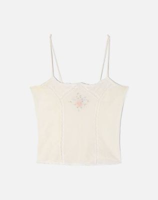 Vintage 70s Embroidered Cotton Top - #1523
