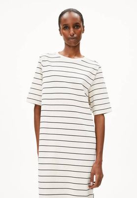 XELINAA FINE STRIPE MIDI DRESS | undyed-black