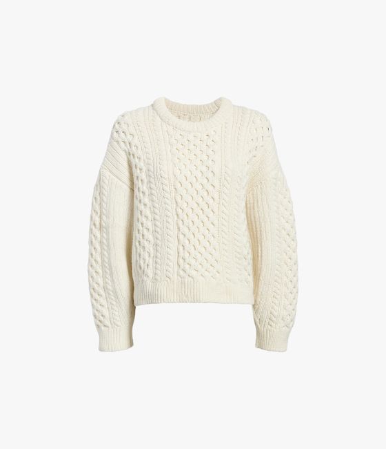 Cable Knit Cocoon Sweater | Cream