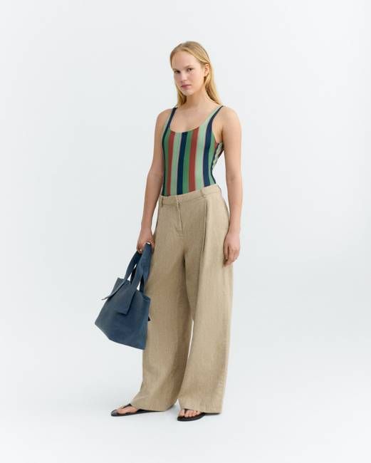 Multicolor striped swimsuit Amalfi