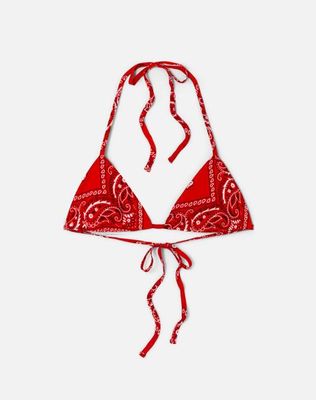 Upcycled Lola Tie Top - Red Bandana