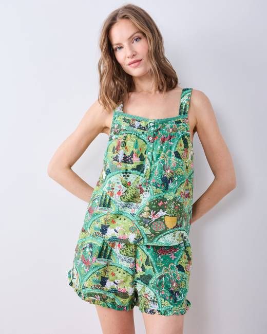 Rabbit Wonderland - Back To Bed Short Set - Sage