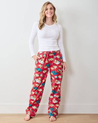 Blinis & Martinis - Midweight Flannel PJ Pants - Matchbook Red