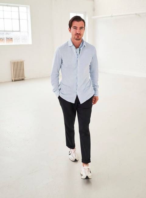 Recycled Sky Dobby Cut Away Collar Shirt