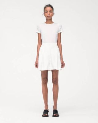 Fluid Pleated Short | Off White