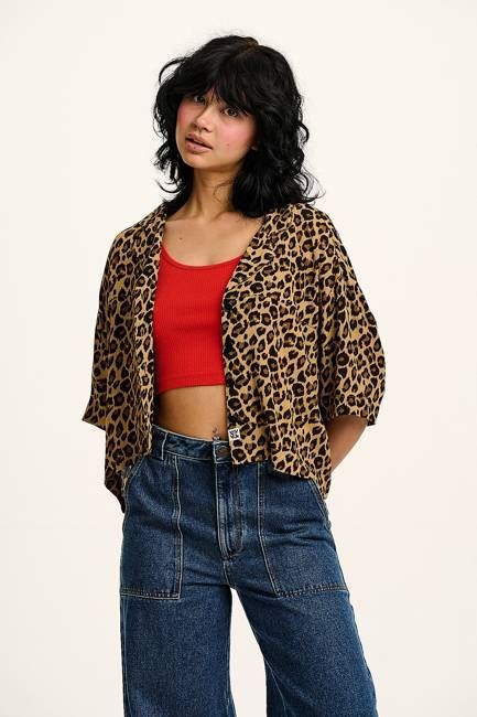 Alfie - Short Sleeve Shirt in Leopard Print