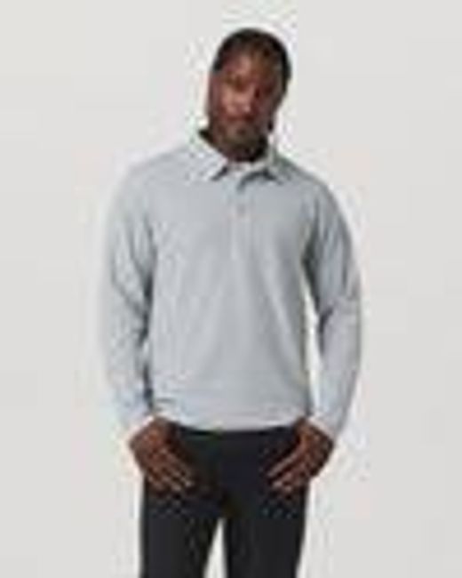Long Sleeve Waffle Polo | Men's Sea Fog Polo Shirt | Vuori