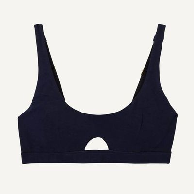Organic Cotton Keyhole Soft Bra in Marine