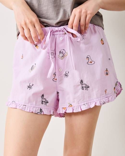 October Traditions - Ruffle Shorts - Purple Spell