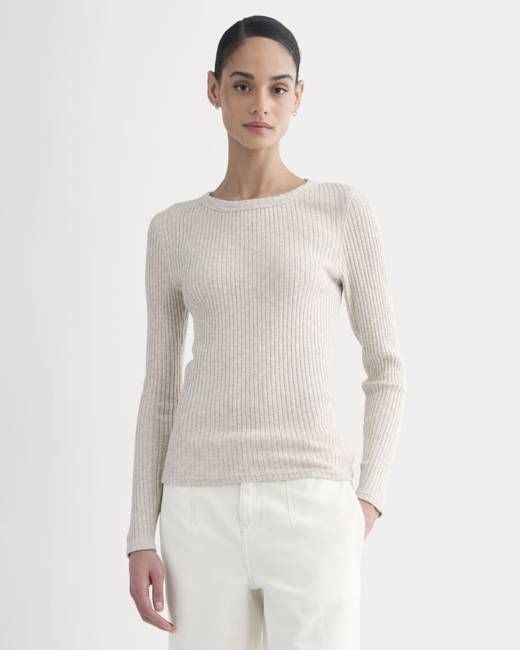 The Cozy Rib Long-Sleeve Tee | Peyote / Bone