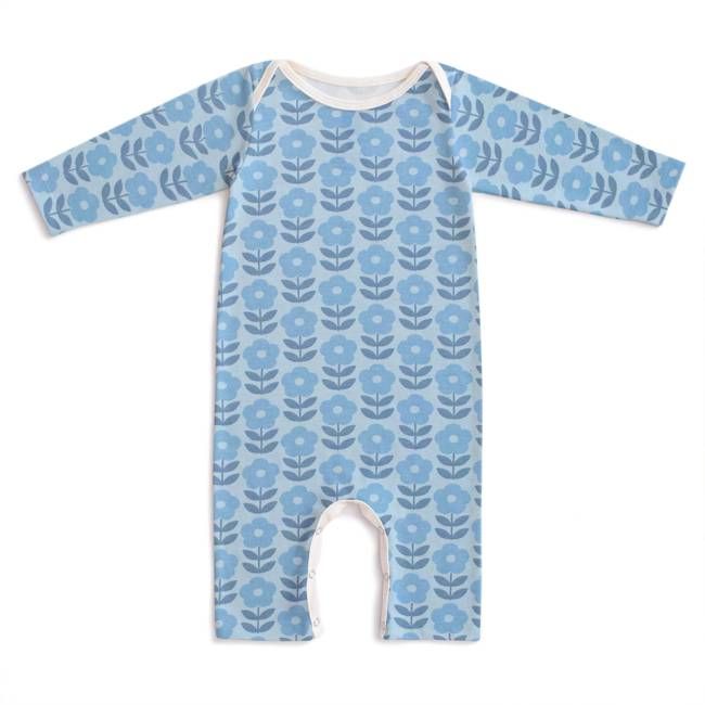 Long Sleeve Romper - Danish Flowers Blue
