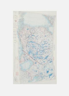 1950s SILK MAP SCARF, HELSINKI AERONAUTICAL MAPS