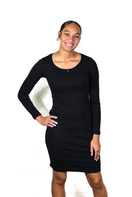 Emily Long-Sleeve Rib Dress