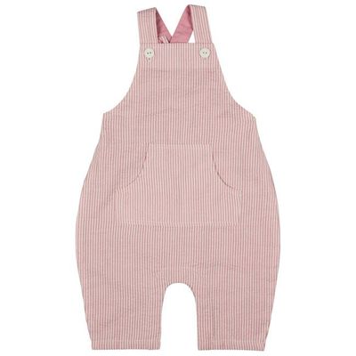 Baby Dungarees (Seersucker Fine Stripe) - Pink