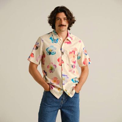 DEDICATED - Shirt Brantevik Flower Cut Egg White
