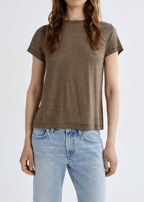 Long Line Adine Tee (Tencel Jersey) in Loam