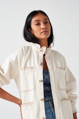 Pablo Denim Jacket in Ecru