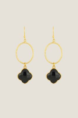ASHIANA Clover Earrings | Gold/Navy