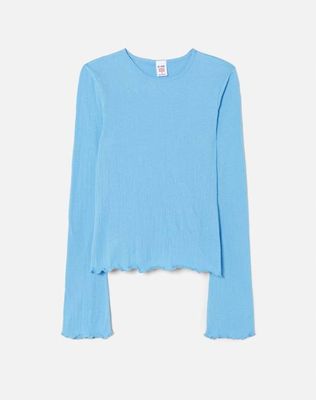 Hanes Crinkle Bell Long Sleeve - Carolina Blue