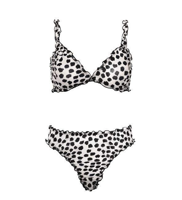 White Leo Frilly Set