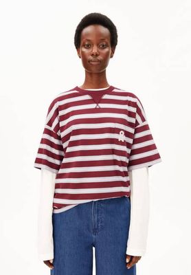 ICONIC Å STRIPED T-SHIRT | velvet red-soft blue-undyed