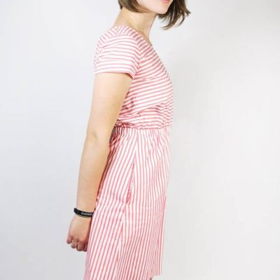 Bio Kleid Somrig Sommerstreifen rot / weiß - kaufen