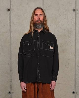 Harvest Shirt - Black Wonky-Wear
