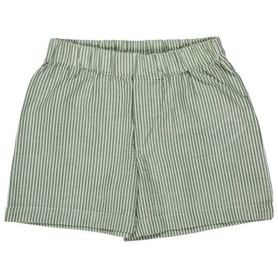 Summer Shorts (Seersucker Fine Stripe) - Green