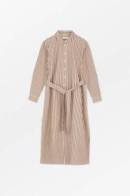 Leigh shirtdress - Brown/Ecru stripe
