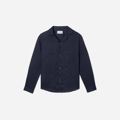 The Long Sleeve Linen Camp Shirt | Deep Navy