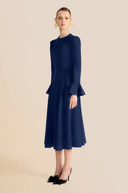 Beulah Yahvi Marineblaues Kleid
