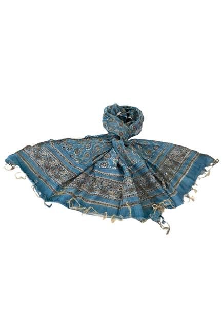 Chanderi Silk Cotton Blockprint Stole No. 31 Jodhpur Edit