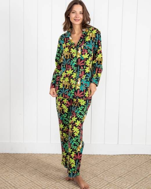 Big Cat Energy - Petite Long PJ Set - Starless Sky