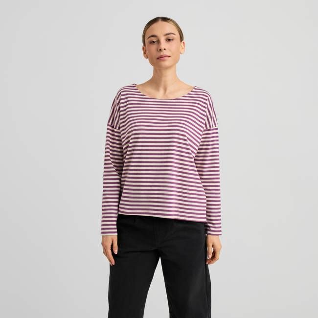 DEDICATED - Top Humledal Stripes Purple/Off-White