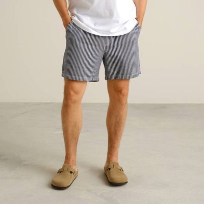 DEDICATED - Shorts Sibbarp Work Stripe Blue