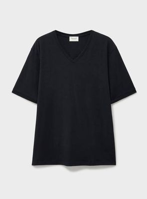 ZQ Merino Super 120s Jersey Black V-Neck T-Shirt
