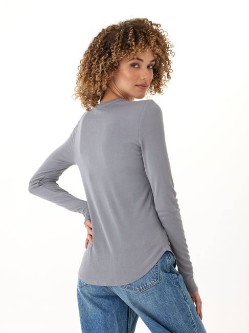 Torri Feather Rib Long Sleeve Crew Tee