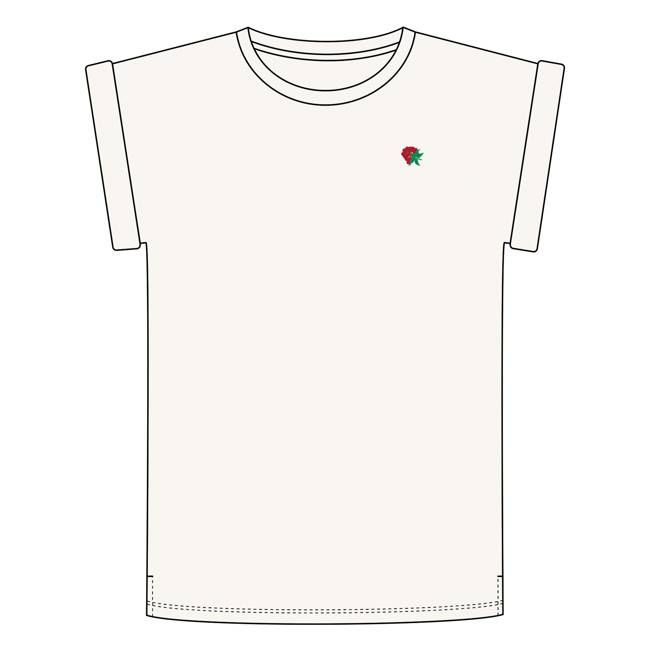 DEDICATED - T-shirt Visby Raspberry Off-White