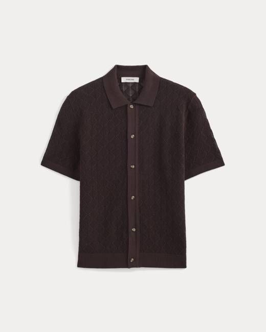 Open-Knit Resort Shirt | Coffee Bean